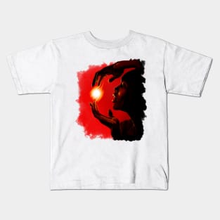 woman with fire Fire wooman Kids T-Shirt